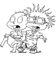 A coloring page of the rugrats